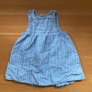 Zara baby denim striped dress, 18-24m, EUC